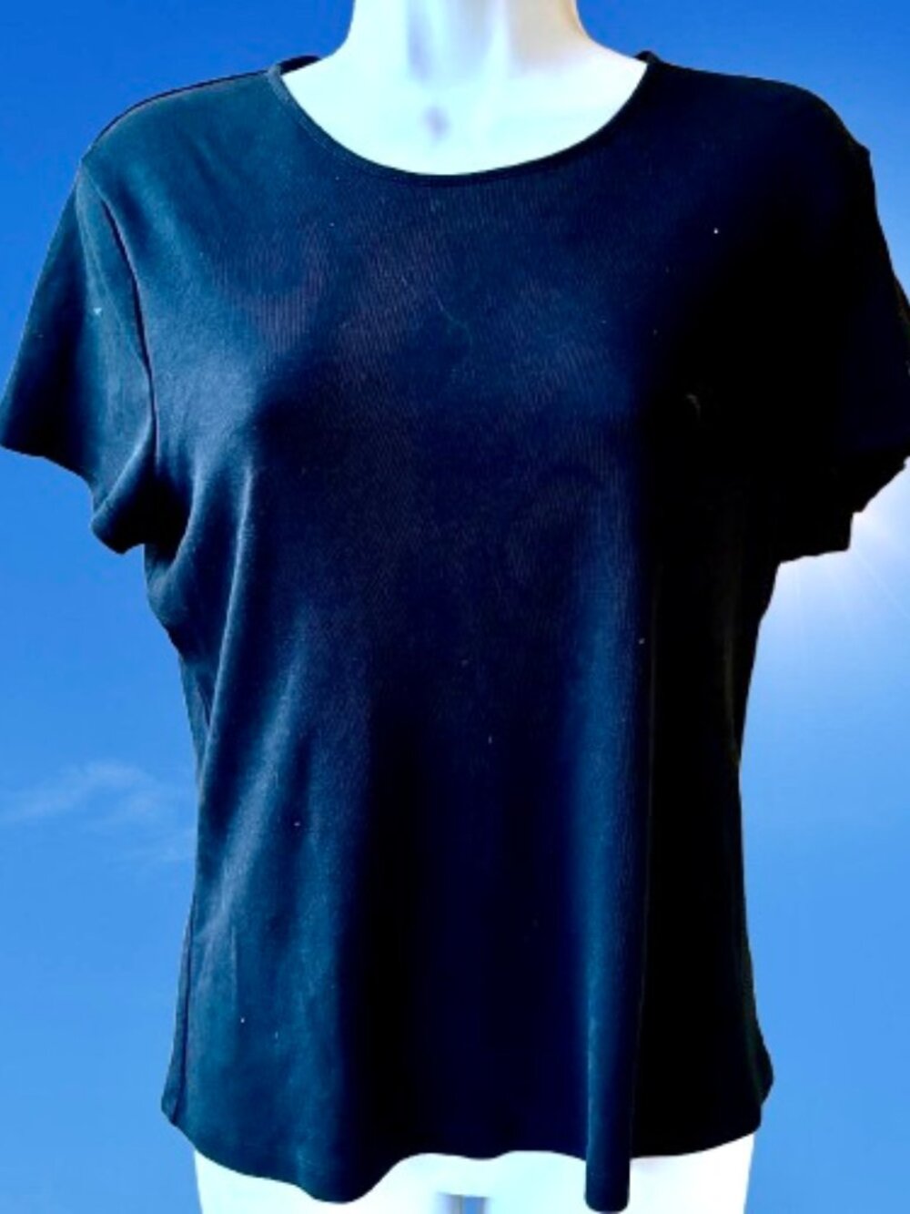 Croft & Barrow Black Short Sleeve Top Pima Cotton size large